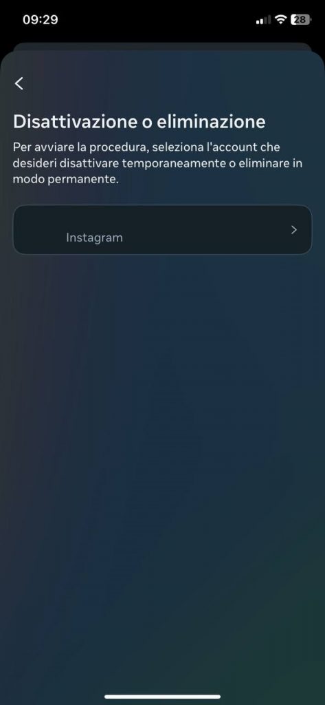 Come eliminare account instagram da iPhone