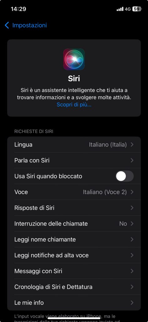 Come attivare Siri su iPhone dalle impostazioni